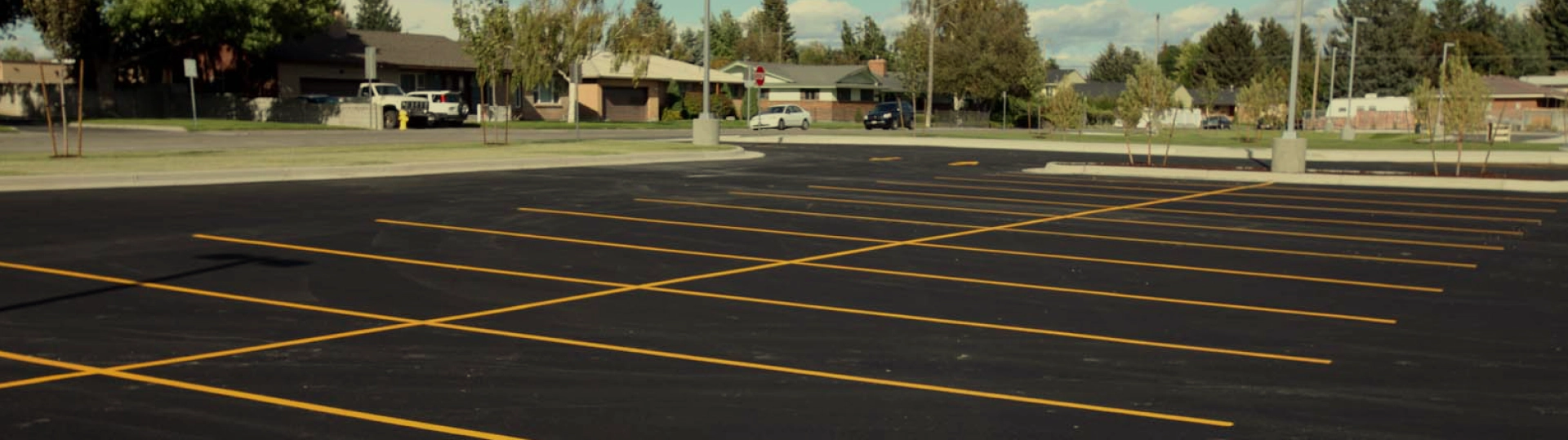 asphalted big parking lot